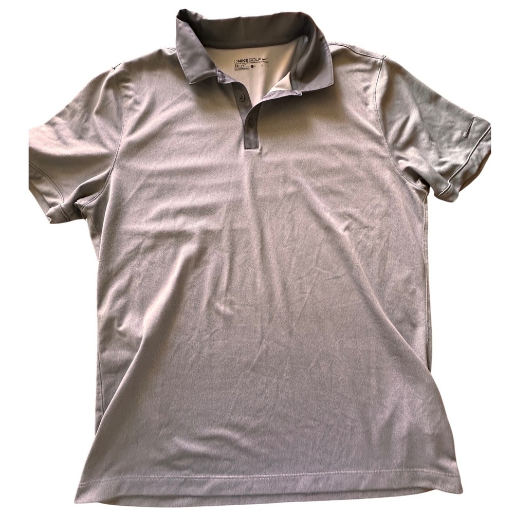 Nike Golf Dri-FIT Polo Shirt Mens Large Gray Short Sleeve KROPP Logo Performance